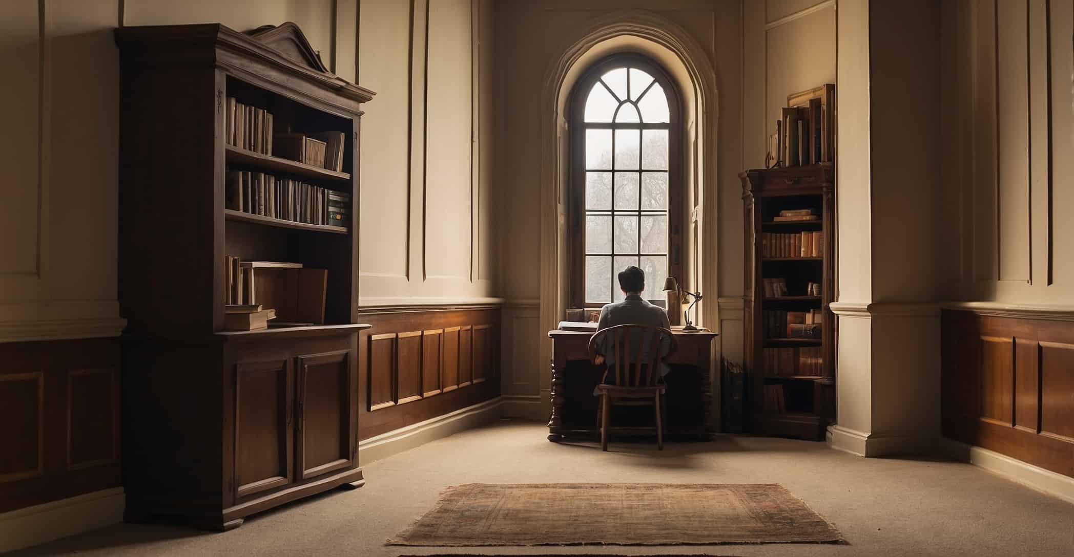 A Christian having a quiet time alone in his study room